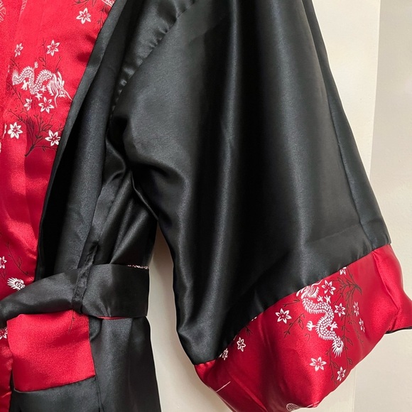Vintage Black and Red Dragon Embroidered Robe - Picture 10 of 15